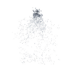 Shattered glass debris isolated transparent background 3d rendering
