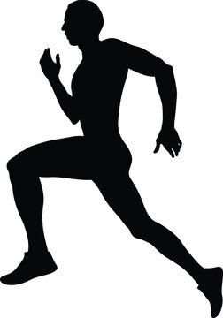 recommend clip art: faster runner athlete running black silhouette