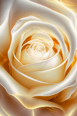 Beautiful white rose on a dark background. Soft focus. Toned. Generative AI