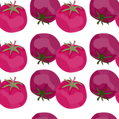 Seamless pattern with tomato. Organic vegetable wallpaper.
