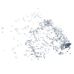 Shattered glass debris isolated transparent background 3d rendering
