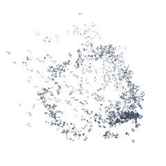 Shattered glass debris isolated transparent background 3d rendering

