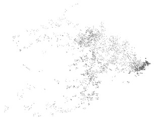 Shattered glass debris isolated transparent background 3d rendering
