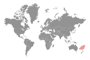 Sea Fiji on the world map. Vector illustration.