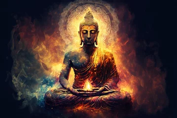  Man in meditation nirvana enlightenment illustration generative ai © Roman
