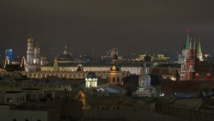 moscow kremlin evening night landscape