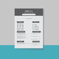 Professional CV resume template design and letterhead 