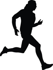 men athlete runner black silhouette