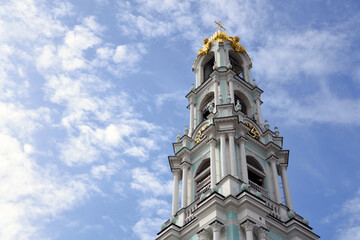 Architecture of Trinity Sergius Lavra, Sergiev Posad, Moscow region, Russia. Popular landmark.
