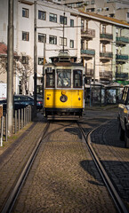 Naklejka na ściany i meble Traditional tram in the city of Porto, Portugal