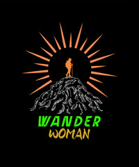 Wander Woman- Hiking T-shirt Design