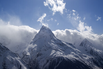 Cloudy Mountains. Caucasus Mountains, Dombay.