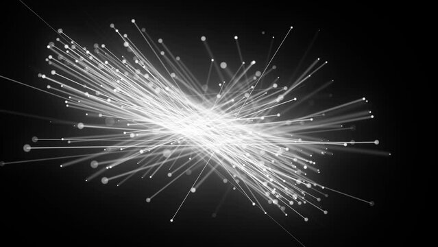 Abstract Sticks And Particles Background Slow Motion/ 4k animation of an abstract background with shining particles and light fiber sticks spinning including ambient occlusion and depth of field