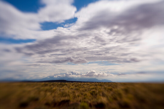 Blue skies with clouds near Blue John Canyon located in southeast Utah (Selective Focus).