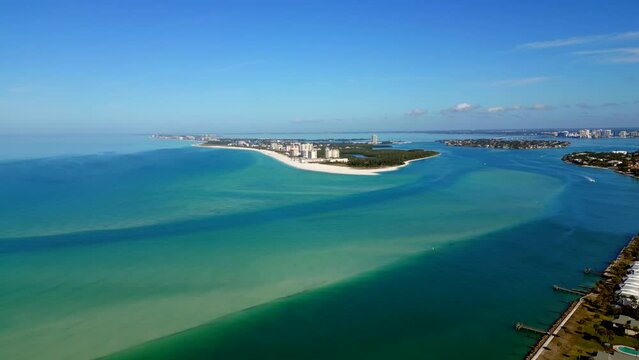 Drone aerial stock video Lido Key Sarasota Florida USA circa 2023