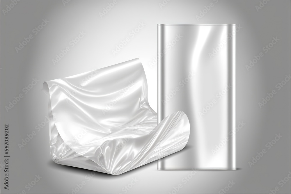 Poster a white object with a white sheet on it and a silver object with a white sheet on it and a silver ob