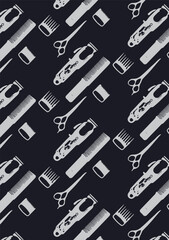 Pattern for barber shop. print for fabric in a hairdresser, barbershop