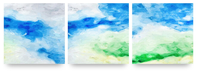 IG Instagram background watercolor art abstract, blue, green