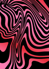 Psychedelic wavy pattern. Gradient y2k abstract background. Retro backdrop. Vector design for social media, poster.