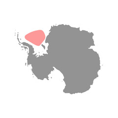 Weddell Sea on the world map. Vector illustration.