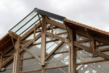 Obraz premium wooden house under construction