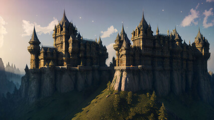 Fototapeta premium Girl And Old Castle 