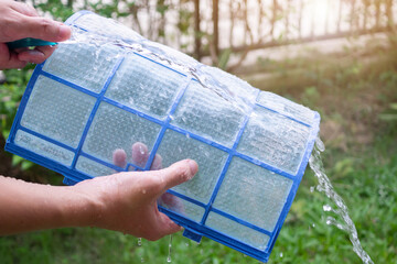 cleaning air conditioner dirty filter