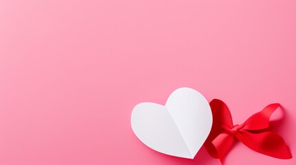 Fondo de San Valent&iacute;n con sobre, tarjeta de papel y corazones rojos para un mensaje de amor rom&aacute;ntico, IA Generativa