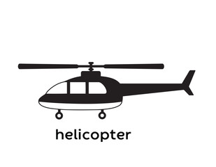 helicopter isolated vector Silhouettes on white background  