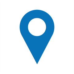 Set blue and white isolated icon. Pin point sign. Define symbol for website, gps navigator, application, business card
