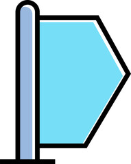 blue street signpost and signage icon