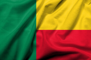 3D Flag of Benin satin