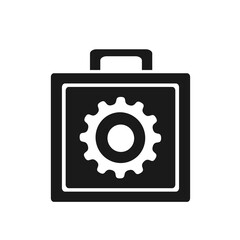 Vector illustration, bitch with a gear, maintenance. Flat design.