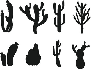 Cactus isolated vector Silhouettes