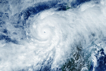 Hurricane, typhoon, view from space. Elements of this image furnished by NASA