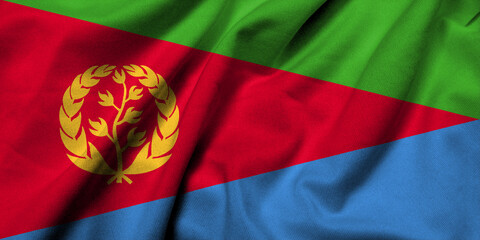 3D Flag of Eritrea satin