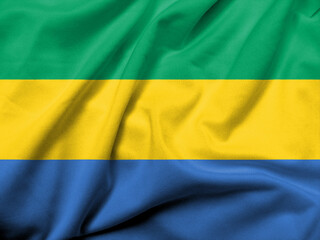 3D Flag of Gabon satin