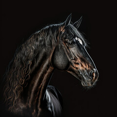 Obraz na płótnie Canvas horse, black, animal, farm, brown, black, head, stallion, white, equestrian, nature, portrait, isolated, equine, vector, horses, pony, mane, mare, mammal, pet, beautiful