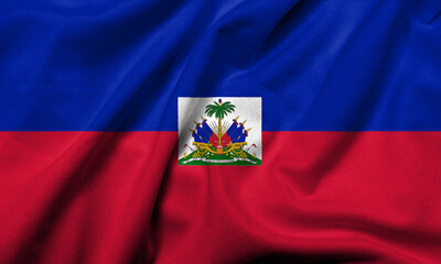 3D Flag of Haiti satin