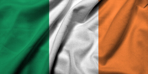 3D Flag of Ireland satin