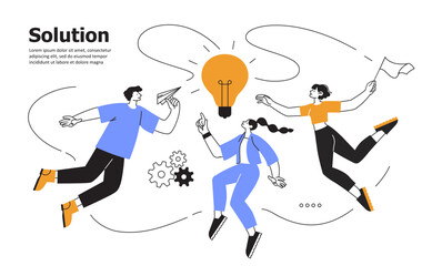 Men and women on business meeting and, negotiation, brainstorming, talking. Team communication abstract vector abstract illustration. Corporate presentation, creative ideas and solutions, teamwork,