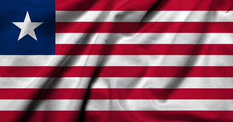 3D Flag of Liberia satin