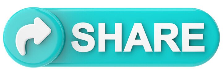 share button. share icon. 3D illustration.