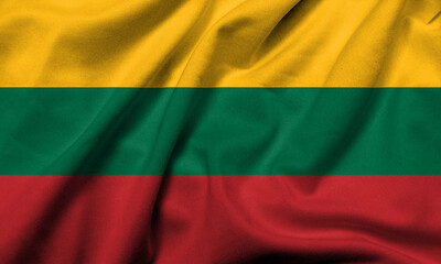 3D Flag of Lithuania satin