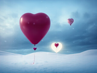 Fototapeta na wymiar Winter Valentine's Day artwork. Great for banners, cards, posters and more.