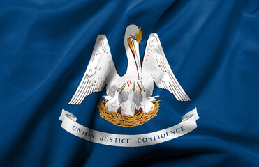 3D Flag of Louisiana satin
