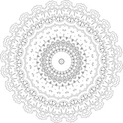 Round pattern with a black outline. Vector file for designs.