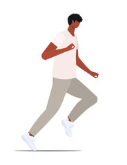 Fototapeta na wymiar Young man running. Aspiration concept. Flat vector illustration isolated on white background.