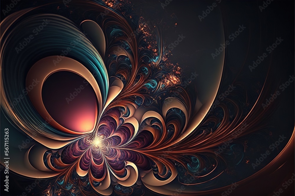 Poster a computer generated image of a flower with a star in the middle of the center of the flower, with a