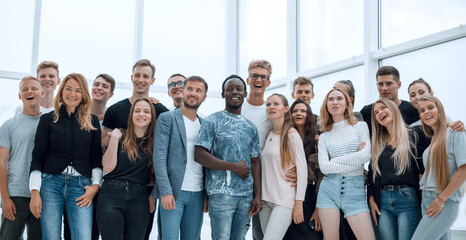 Obraz premium group of successful young people standing together.